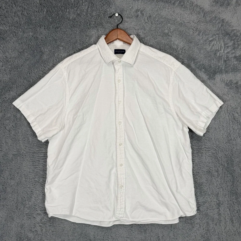 Proper Cloth Shirt Mens XL White 100% Cotton Short Sleeve Button Up - Picture 1 of 7